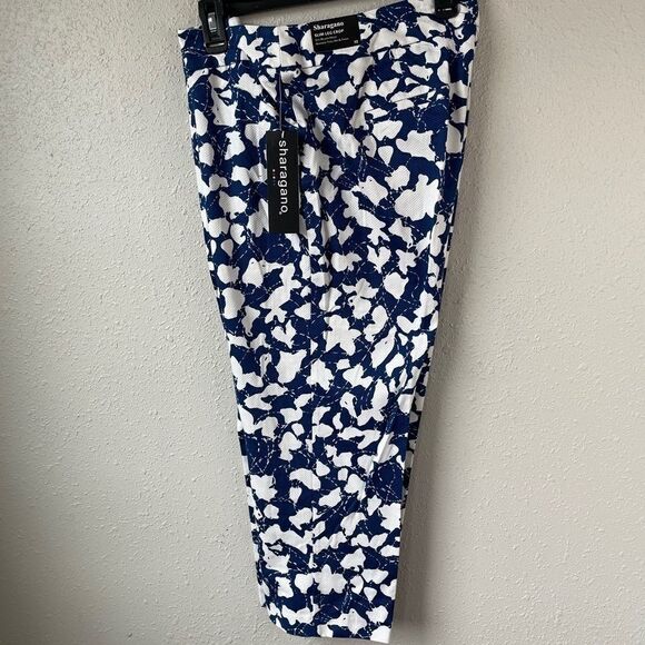 NWT Sharagano Blue and White Cropped Pants Size 12 - Picture 1 of 8